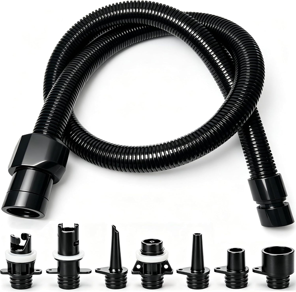 Estgora Paddle Board Pump Adapter Set, Sup Air Pump Hose with 7 Nozzles for Inflatable Paddleboard, Boat, Tent, Pool, Paddle Board Accessories Replacement Parts for Electric SUP Pump, Rafts, Kayak