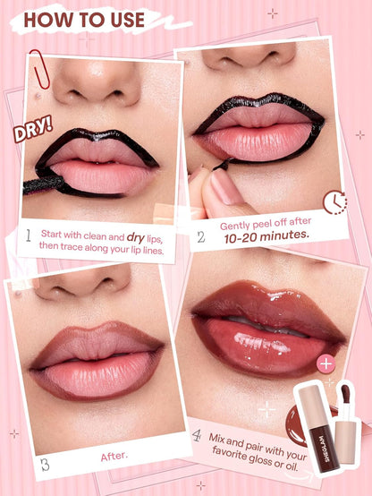 SHEGLAM Fall In Line Peel Off Lip Liner Stain Long Lasting Transfer-proof Nude Lip Tint-Pinky Promise