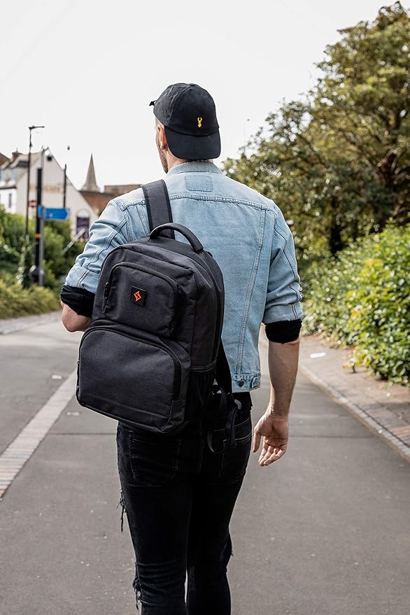 zazzy Smell Proof Backpack with Lock Smell Proof Bags with Combination Lock Travel Backpack for Men  Women Black