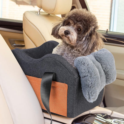 Dog Car Seat for Small Dog Center Console Seat Pet Booster Seat for Car Puppy Small Dogs(Dark Gray)