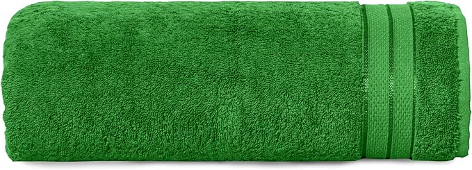 Elegant Comfort Three Line Popcorn Towel Set for Bathroom 35 x 70 inches, Premium Hotel Quality 1-PACK Jumbo Towels, 100 Turkish Cotton,Soft and Durable, Quick Dry and Highly Absorbent, Emerald Green