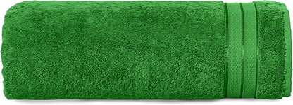 Elegant Comfort Three Line Popcorn Towel Set for Bathroom 35 x 70 inches, Premium Hotel Quality 1-PACK Jumbo Towels, 100 Turkish Cotton,Soft and Durable, Quick Dry and Highly Absorbent, Emerald Green