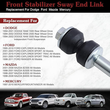 K7275 Sway Bar Link - Front Stabilizer End Link Compatible with 1994-2001 Dodge Ram 1500/2500/3500?1995-2010 Ford Explorer?2001-2010 Ford Explorer Sport Trac?1998-2011 Ford Ranger