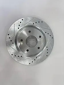 Front 11.10" Drilled and Slotted Brake Rotors Compatible with 1998-2017 Honda Accord, 2002-2004 CR-Z, 2006-2021 Civic, 2003-2011 Element, 2016 CR-V, 06-11 Acura CSX, 14-15 ILX Brakes, 31257