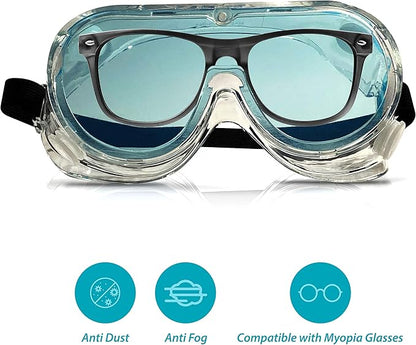 Protective Safety Goggles, Transparent Frame Protection Soft Lightweight Eyewear