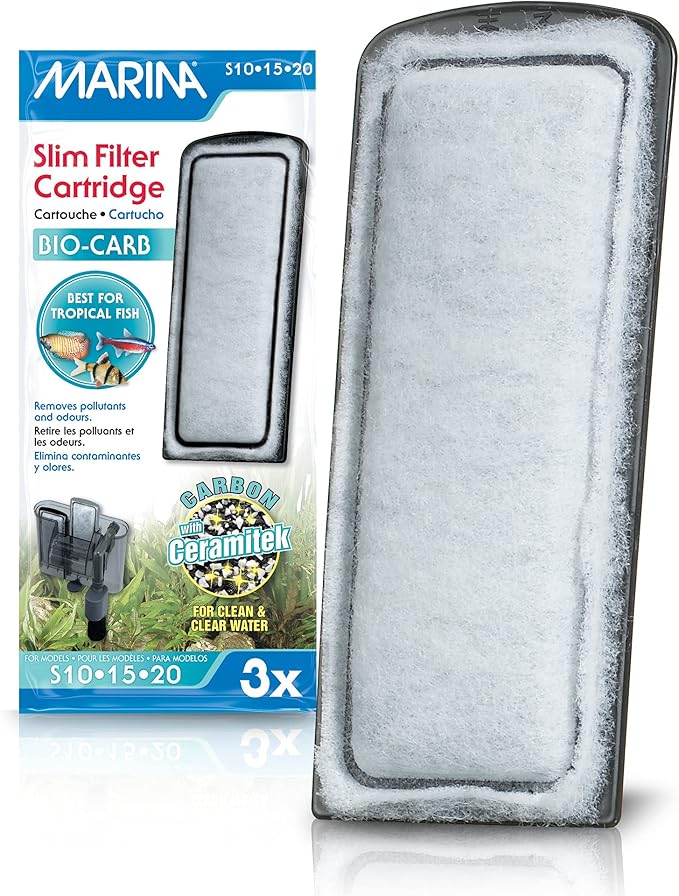Marina Slim Filter Carbon Plus Ceramic Cartridge, (3 Pack) , 3 Cartridges each, White