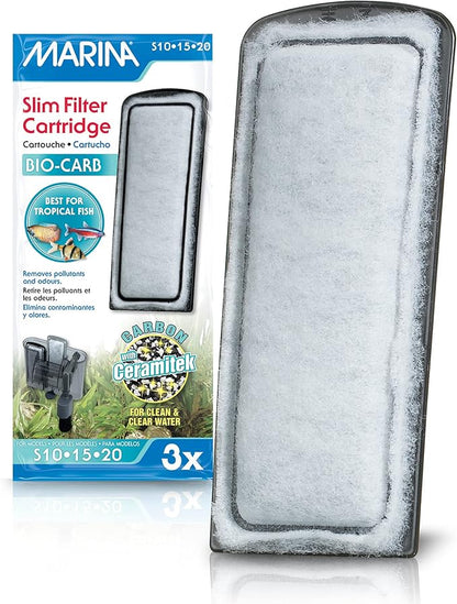Marina Slim Filter Carbon Plus Ceramic Cartridge, (3 Pack) , 3 Cartridges each, White