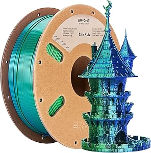 ERYONE Silk Dual Color Filament PLA 3D Printer 1.75mm - 0.03mm, Coextrusion Filament PLA Shiny Filament 1kg(2.2lbs), Blue Green