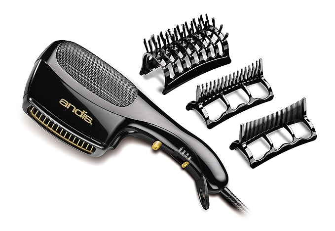 Andis 30120 1875-Watt Tourmaline Ceramic Ionic Styling Hair Dryer, Styling Hair Dryer with Ionic Frizz-Free Technology, No Heat Damage, Lightweight Hairdryer for Normal & Curly Hair - Black