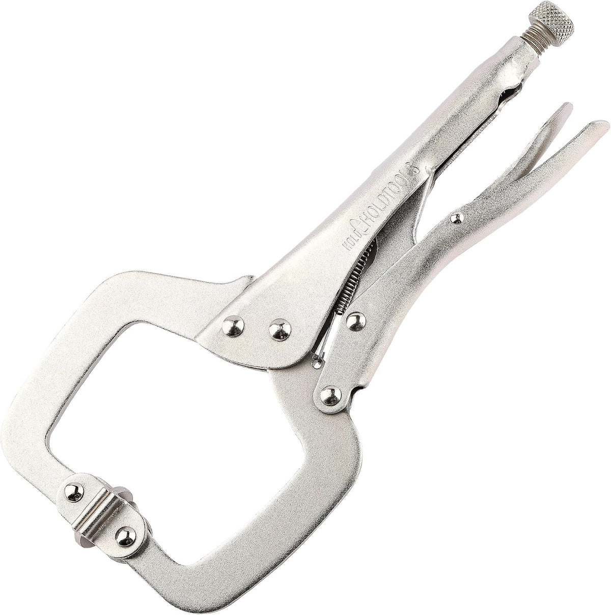 URASISTO 11-Inch C-Clamp Locking Pliers, Heavy Duty Welding C Clamp Pliers with Swivel Pads, Premium Alloy Steel Construction, Quick Release, Fit for Clamping Welding, Woodworking (Cosmetic Scratches)