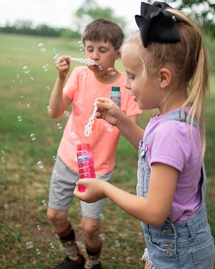 Sunny Days Entertainment 6 Pack Bubble Solution  4oz Bubble Blower Bottles with 6-Hole Wand  Bottle of Bubble Solution for Kids  Birthday Party Favor Toy - Maxx Bubbles