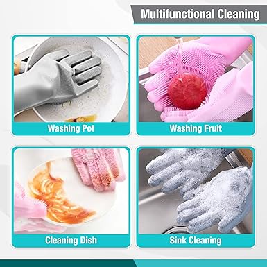 Dog grooming gloves for bathing,Dishwashing gloves with bristles for any task Ideal for cleaning the entire house.