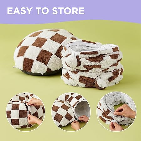 Lesure Cat Tunnel Bed for Indoor - Cute Cat Donut Tunnel with Washable Circle Cushion, Round Pet Peekaboo Cave Toy for KittenPuppyRabbit, Brown