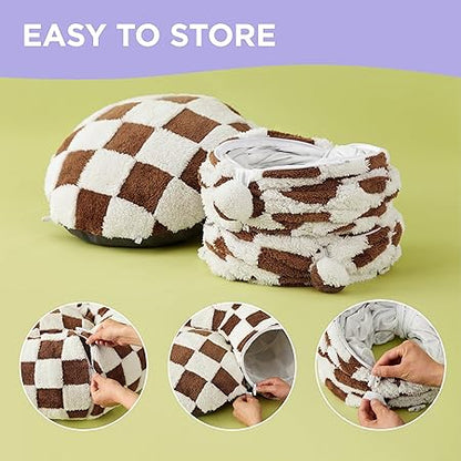 Lesure Cat Tunnel Bed for Indoor - Cute Cat Donut Tunnel with Washable Circle Cushion, Round Pet Peekaboo Cave Toy for KittenPuppyRabbit, Brown