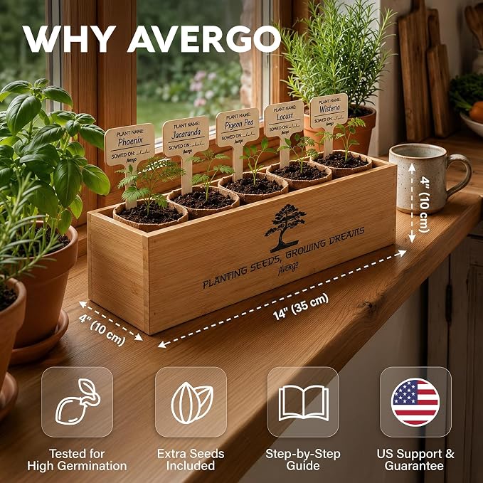 Bonsai Tree Kit Classic - 5X Unique Japanese Bonzai Trees | Complete Indoor Bonsai Starter Kits for Growing Trees – DIY Gardening Gifts for Mother, Women & Men