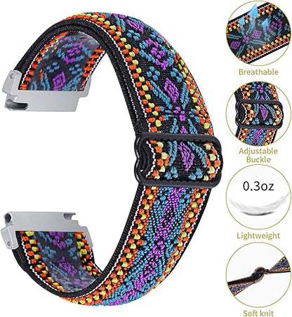 Chofit Elastic Nylon Loop Replacement Band for Watch, Compatible with Spade Health Smartwatch 3,Soft Stretchy Adjustable Watch Strap