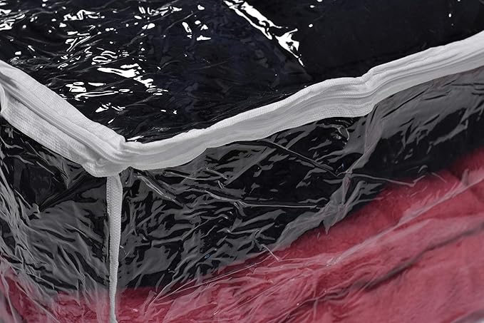 Blanket Storage Bags - 90 L - Zippered Large Clear Plastic Storage Bag. Shield Your Quilt Blankets, Bedding and Clothes from Dust, Dirt & Moisture - Gliding Zipper for Easy Access