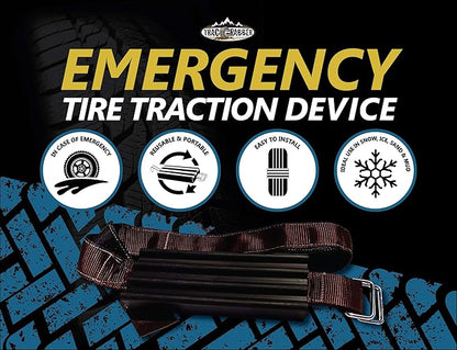 TRACGRABBER Tire Traction Device for Oversized Tires on TrucksSUVs, Set of 2 - Made in the USA, Easy to Install, Get Unstuck Fast from Snow, Mud  Sand - A Snow Traction Mat or Snow Chain Alternative