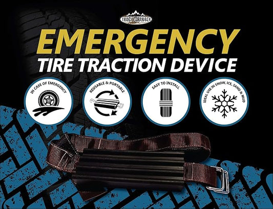 TRACGRABBER Tire Traction Device for Oversized Tires on TrucksSUVs, Set of 2 - Made in the USA, Easy to Install, Get Unstuck Fast from Snow, Mud  Sand - A Snow Traction Mat or Snow Chain Alternative