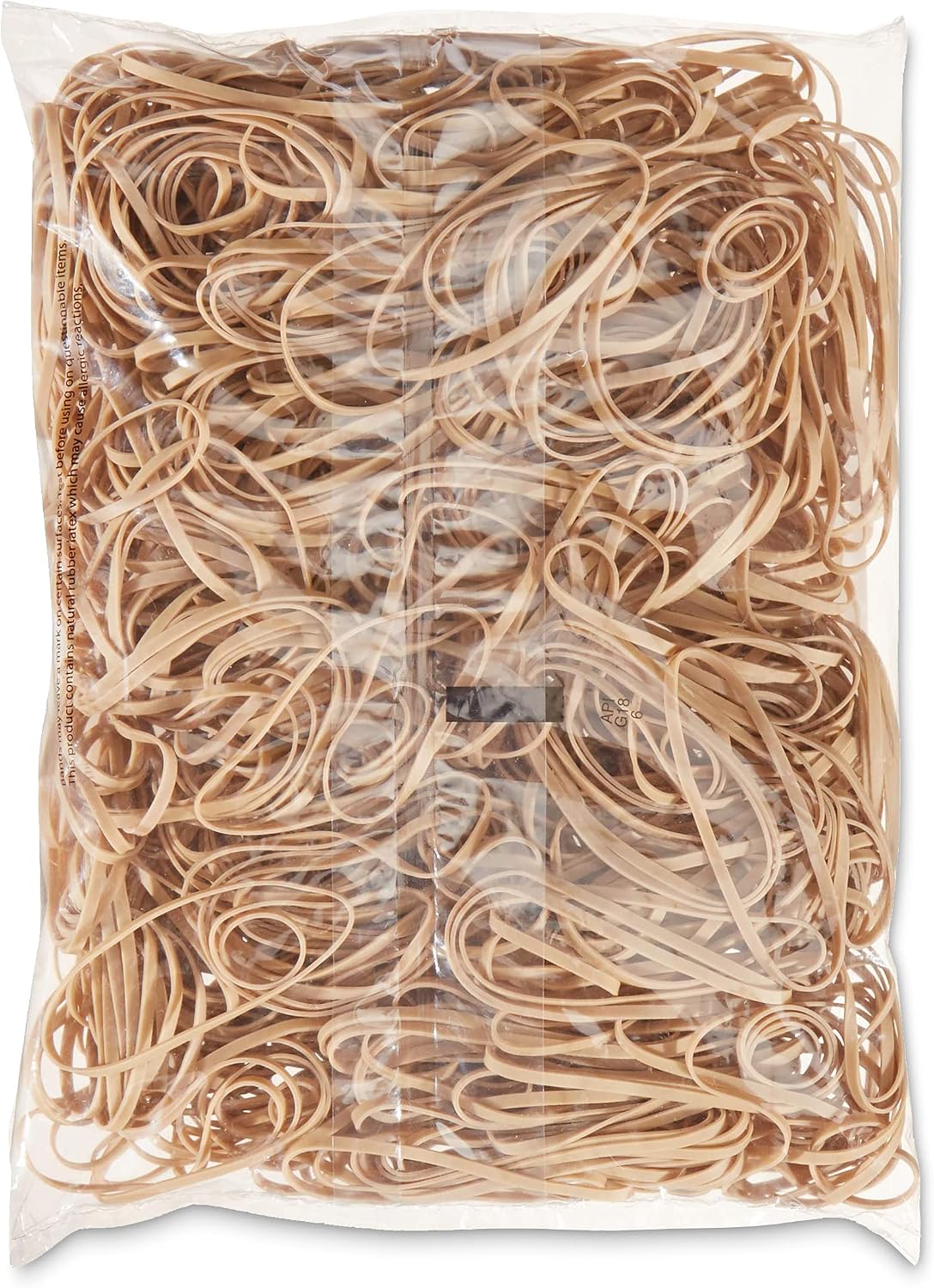 Basics Rubber Bands, Office Supplies, Size 33 (3-1/2 x 1/8 Inch), Stretchy, 600 Bands/1 lb Pack, 3-Pack, Tan