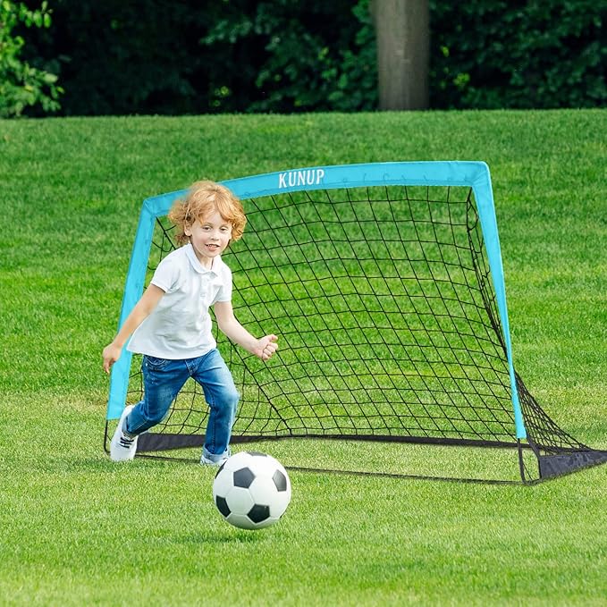 Kids Soccer Goal for Backyard, 53, 64, 95FT Easy Foldable Soccer Practice Net with Portable Carrying Bag for Toddler Youth Adult Soccer Training Equipment Outdoor Sports Game