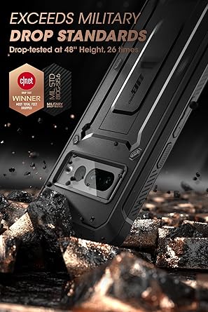 SUPCASE Unicorn Beetle Pro Series Case for Google Pixel 7 Pro (2022 Release), Full-Body Rugged Belt-Clip  Kickstand Case with Built-in Screen Protector (Black)