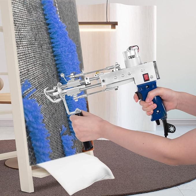 Vehipa Tufting Gun Cut Pile and Loop Pile 2 in 1 Electric Rug Gun Machine Starter Kit for Tufting Lover