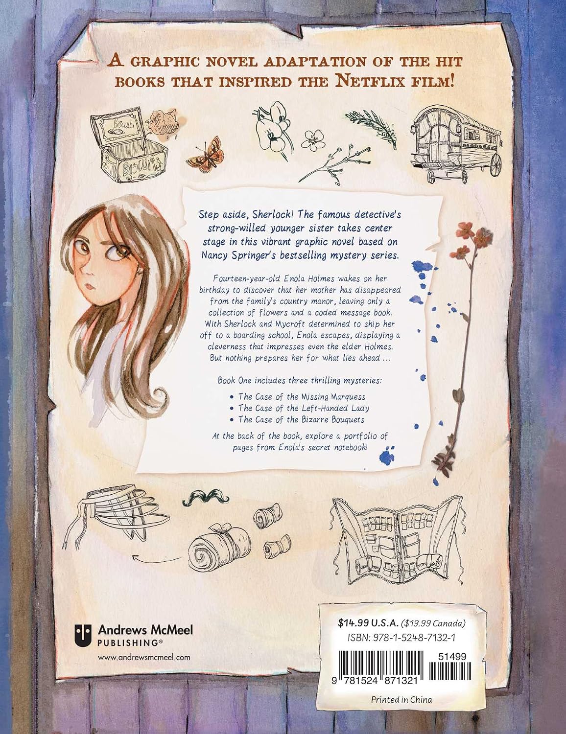 Enola Holmes: The Graphic Novels: The Case of the Missing Marquess, The Case of the Left-Handed Lady, and The Case of the Bizarre Bouquets (Volume 1) by Serena Blasco (Book is slightly warped)