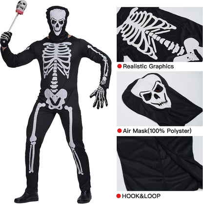 EraSpooky Men Skeleton Halloween Costume