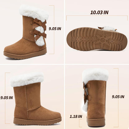 womens winter boots Mid-calf snow booties warm fur linning comfortable furry boots for womens