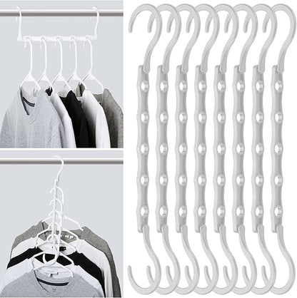 Mr. Pen- Space Saving Hangers for Clothes, 8 Pack, White Space Saver Hangers, Shirt Hangers Space Saving, Clothes Hanger Organizer, Hanger Space Saver, Multi Hanger, Magic Hangers