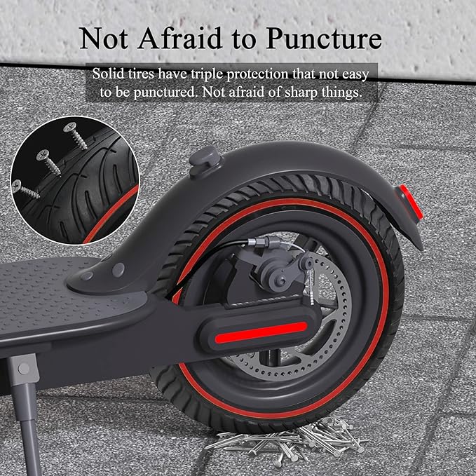 8 12 Scooter Solid Tires, 8.5 Solid Tire for Electric Scooter, 8.5 Inch Electric Scooter Replacement Wheels Honeycomb Solid Tire, 5075-6.1 Non-pneumatic Tires (Red_1PC_01)