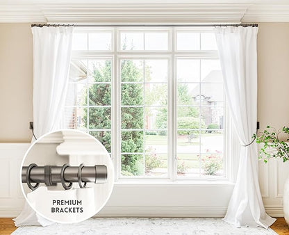 BlastHome Luxury Adjustable Curtain Rod Brackets  Premium Quality Heavy Metal Replacement Accessory  Signature Collection, Set of Two  Fits Up to 1 14" Diameter Curtain Rods  Matte Graphite