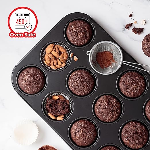 Baking Set  6 Piece  Deluxe Non Stick Black Coating Inside and Outside  Carbon Steel Bakeware Set  PFOA PFOS and PTFE Free by Bakken