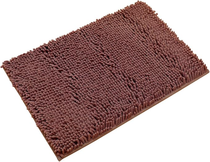 Non-Slip Bath Rug,Extra Soft Microfiber Bedroom Shag Carpet with Anti-Slip Backing,WaterDust Absorbent Fast Dry Shower Mat,Sound Insulated Stairs Pad,Machine Washable (Coffee,17 x 27 Inches)