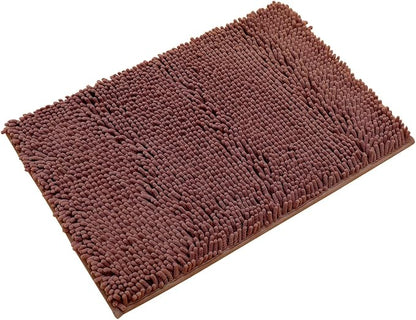 Non-Slip Bath Rug,Extra Soft Microfiber Bedroom Shag Carpet with Anti-Slip Backing,WaterDust Absorbent Fast Dry Shower Mat,Sound Insulated Stairs Pad,Machine Washable (Coffee,17 x 27 Inches)