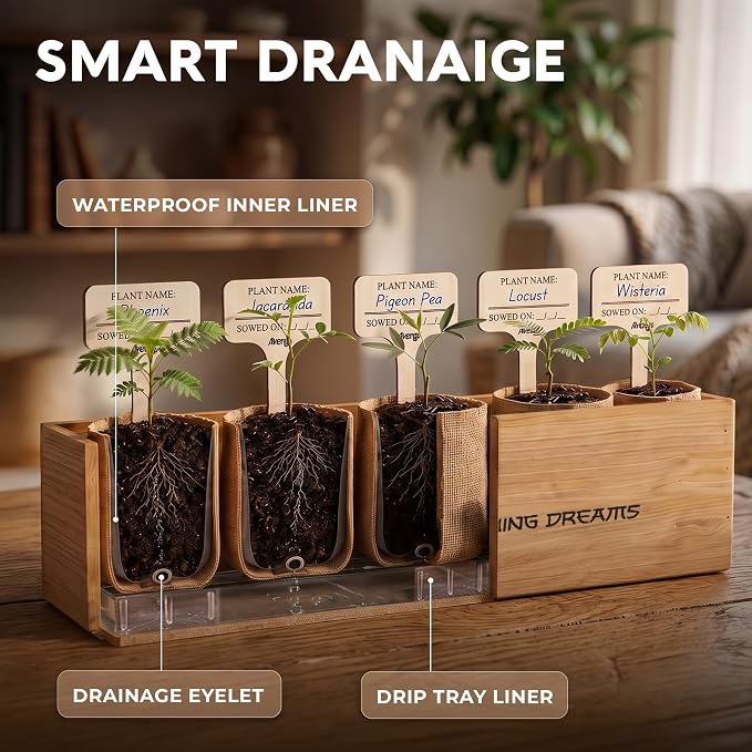 Bonsai Tree Kit Classic - 5X Unique Japanese Bonzai Trees | Complete Indoor Bonsai Starter Kits for Growing Trees – DIY Gardening Gifts for Mother, Women & Men
