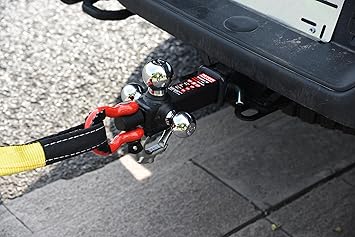 Trailer Hitch Tri-Ball Hitch with Rotatoble Tow Shackle and Tow Hook, fits for 2-inch Receiver, Chrome Trailer Ball...