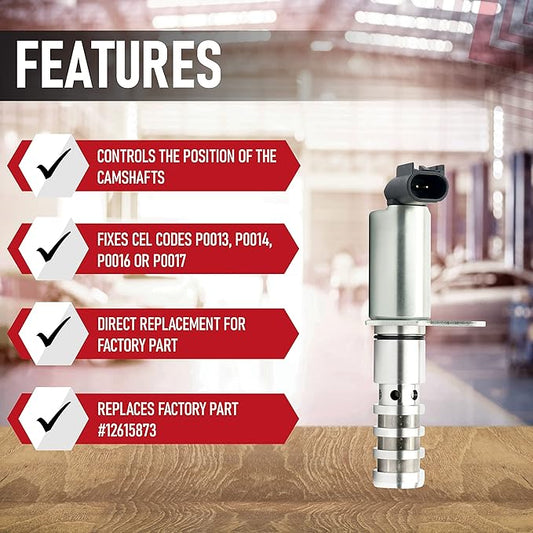 Exhaust Camshaft Position Actuator Solenoid - Variable Valve VVT - Replaces 12615873, 12602516, 917010 - Compatible with Chevy, Buick, GMC Vehicles  More Trailblazer, Envoy, Colorado, Canyon, Rainier