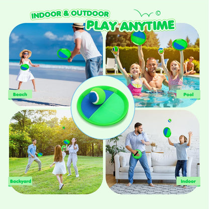 Toss and Catch Ball Set Upgraded - Kids Toys Beach Toys Baseball Games - Sturdy & Water-Resistant for Outdoor Pool Yard Games - Classic Gift for Boys Girls 3 4 5 6 7 8 9 10 11 12+ Years