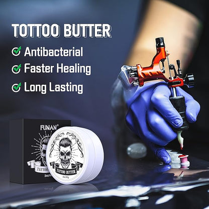 FUNAN Tattoo Butter Aftercare Cream, Tattoo Care Balm for Before, During, After Tattoo Process, Safe, Natural Tattoo Aftercare Cream 2 oz