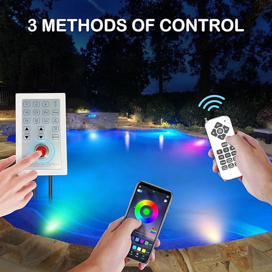 Pool Lights for Inground Pool, 54W 10 Inch Large LED Multicolor Inground Pools LED Light with 100 Foot Cord for Wet Niche, APP  Remote Control