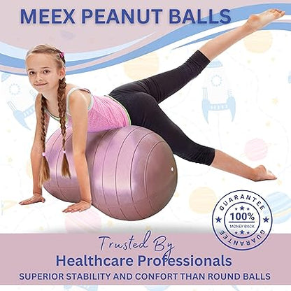 Meex Sensory Peanut Ball for Kids Therapy and Exercise - Enhance Balance, Motor Skills and Physical Therapy Calming Development with Our Yoga Ball - Flexible Seating for Autistic Children
