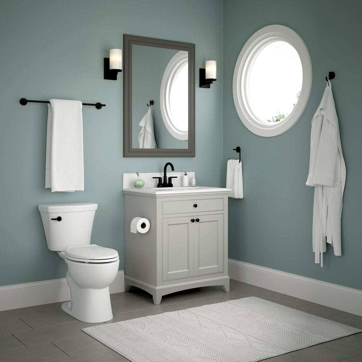 Delta Single Post Toilet Paper Holder | Matte Black | Wall Mount | Trinsic Bathroom Accessories