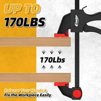 50" Bar Clamp for Woodworking 1-Pack, One-Handed Clamp/Spreader, Light-Duty Quick-Change F Clamp with 170 LBS Load Limit, Ideal for Woodworking/Carpentry/Home Improvement/DIY