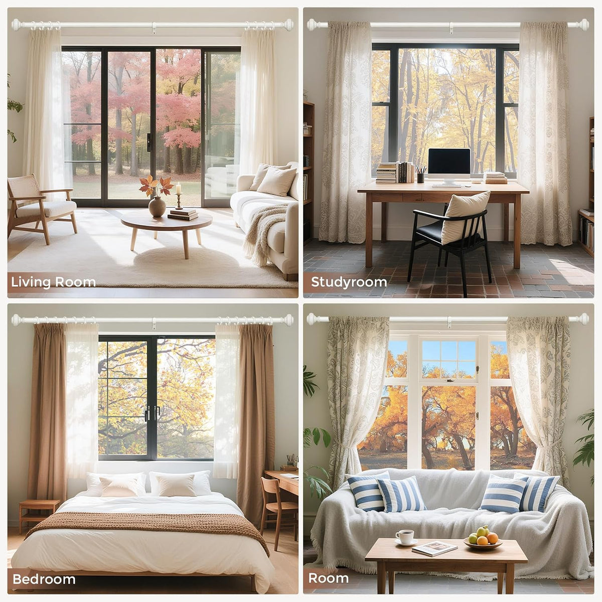 2-Pack Curtain Rod Finials Decorative Ends for Window Treatment Hardware Antique Brass Finish Easy Installation.