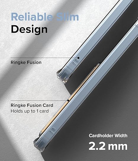Ringke Fusion Card [Built-in Cardholder] Compatible with Samsung Galaxy A35 Case 5G, Hold Up to 1 Card, Transparent Wallet Phone Cover for Women, Men - Clear