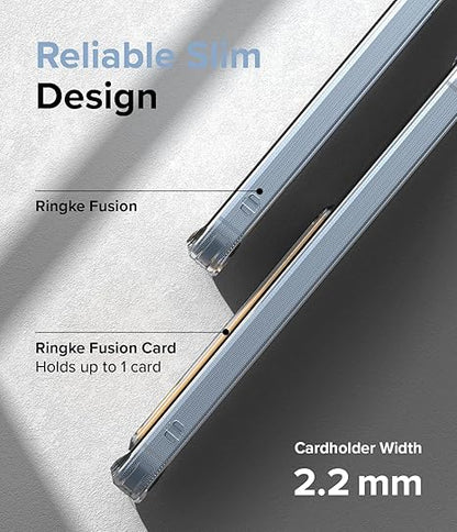 Ringke Fusion Card [Built-in Cardholder] Compatible with Samsung Galaxy A35 Case 5G, Hold Up to 1 Card, Transparent Wallet Phone Cover for Women, Men - Clear