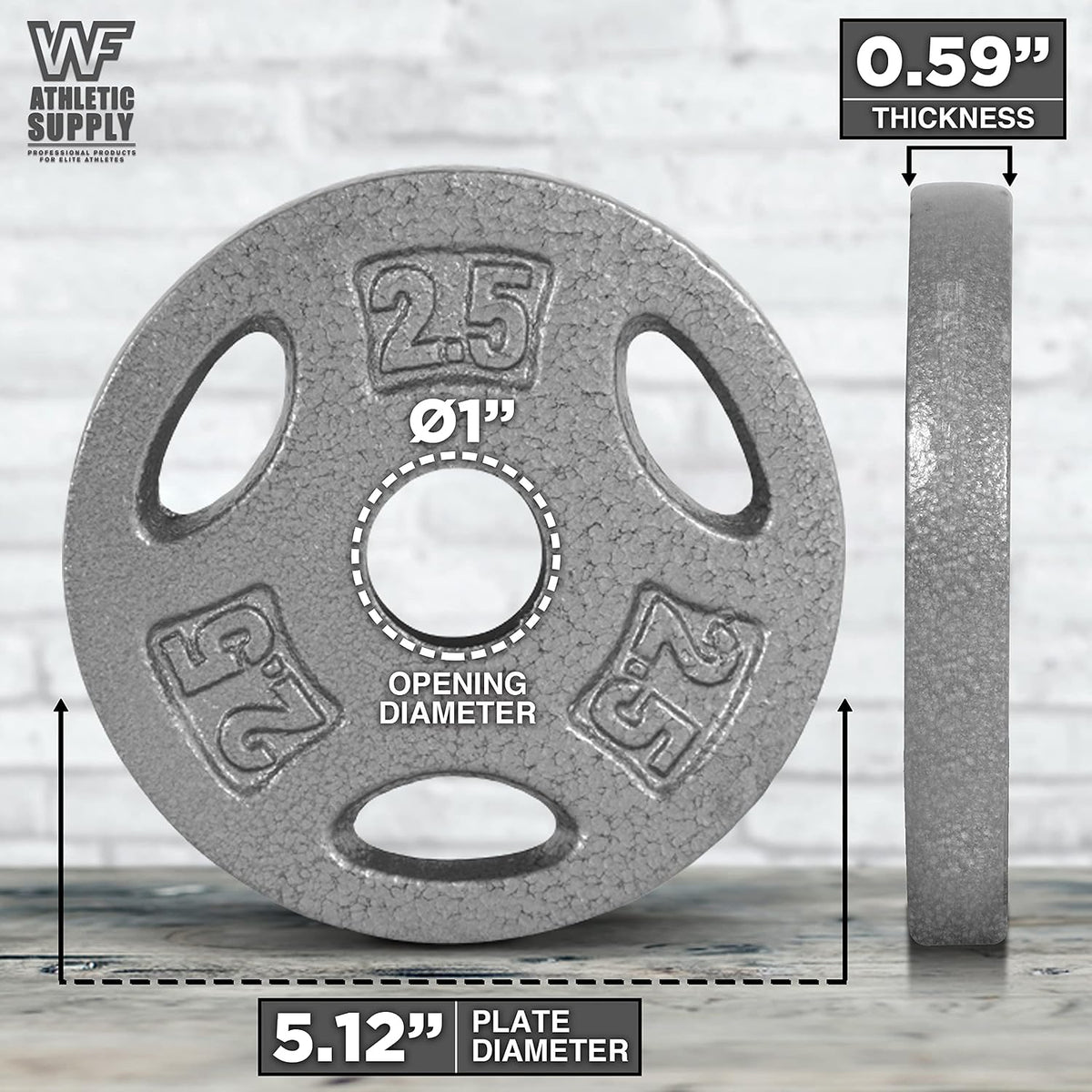 WF Athletic Supply Cast Iron 1 in Standard Grip Plate