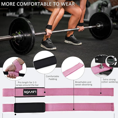 Squat Pad Set - Foam Barbell Pad for Squats Cushion, Lunges  Bar Padding for Hip Thrusts - Standard Weight Bar Pad - With Ankle Straps, Wrist Straps for Weightlifting